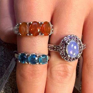 NWT Orange Am. Fire Opal, Orissa Kyanite, and Coober Pedy Jelly Opal